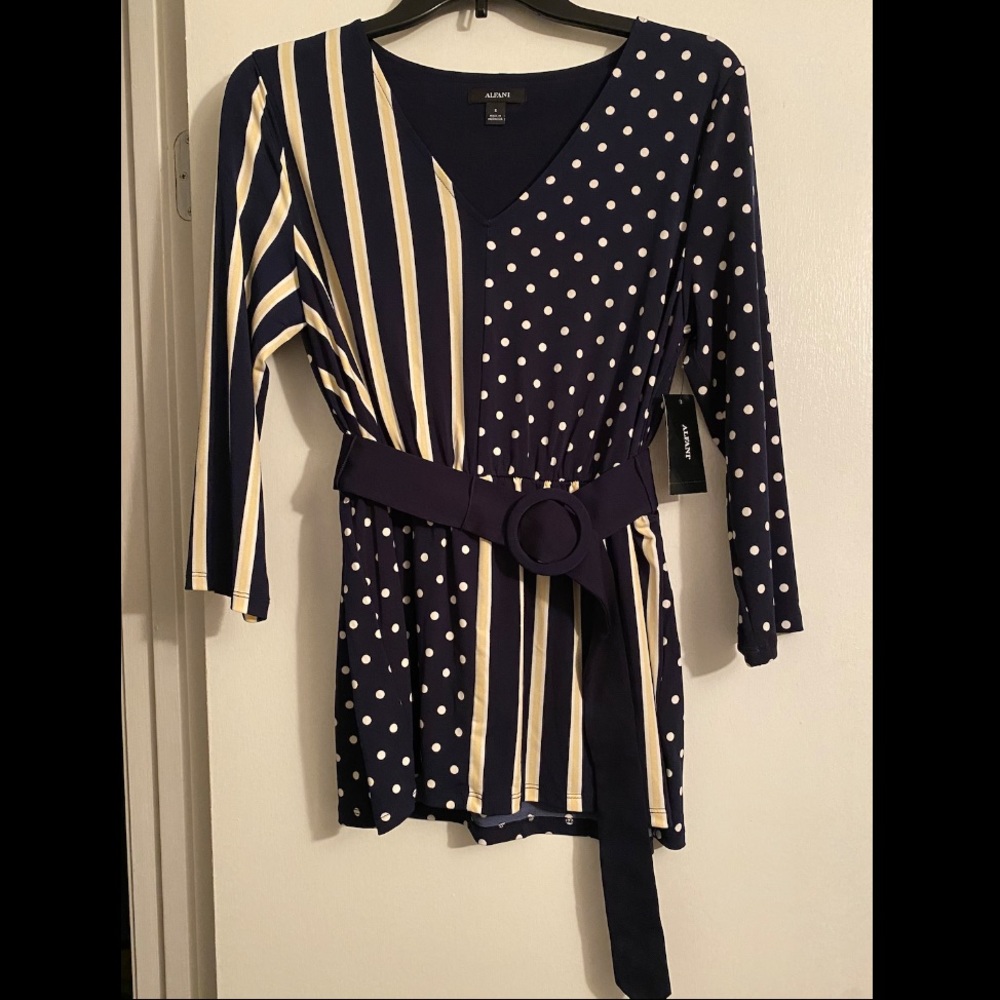 Polka dot & striped blouse